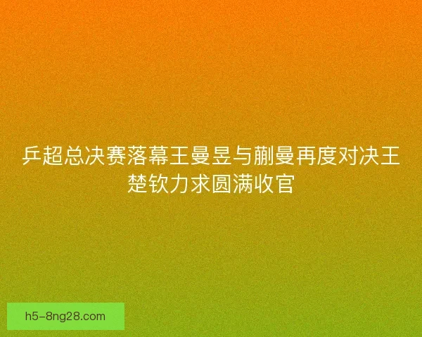 乒超总决赛落幕王曼昱与蒯曼再度对决王楚钦力求圆满收官
